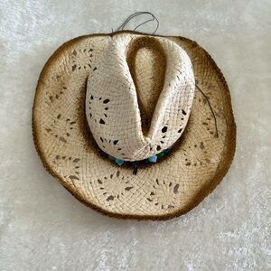 Stylish Cream and Brown Women's Straw Hat